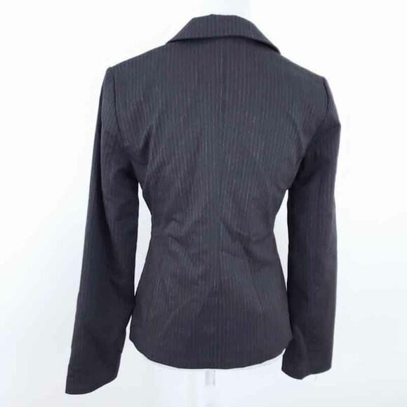 Apt. 9 Blazer Stripe Gray Women Size 6 One Button Career Jacket Blazer Lined - Picture 2 of 10